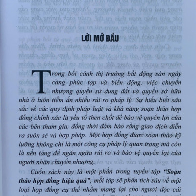 Soạn thảo hợp đồng hiệu quả (tuyển tập): Hợp đồng chuyển nhượng quyền sử dụng đất, quyền sở hữu nhà ở - góc nhìn bên nhận chuyển nhượng
