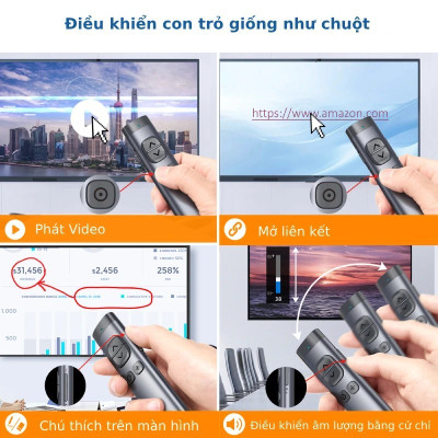 Bút trình chiếu NORWii N97S kĩ thuật số LASER màu Xanh/Đỏ chuyên dùng cho màn hình LED/TV và màn chiếu.  Hàng Chính Hãng.