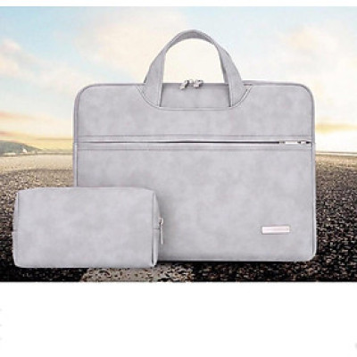 Túi xách da dành cho macbook, laptop, surface chống nước, chống sốc ưu việt - Tặng kèm ví đựng phụ kiện