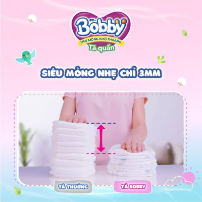 Bộ 2 gói Tã quần siêu thoáng Bobby M76