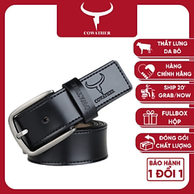 Thắt Lưng Da Bò Chính hãng COWATHER XF013 Đen