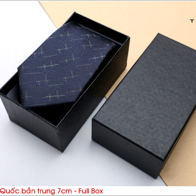 Cavat nam Hàn Quốc cao cấp, Cavat chú rể,MC, công sở bản trung 7cm - Tặng kèm hộp Full box