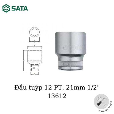 Đầu tuýp 12 PT. 21mm 1/2" - 13612 SATA