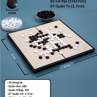 Bộ cờ vây nam châm chất lượng cao 28x28 và 37x37cm, Có hộp đựng là bàn cờ - Chính Hãng Amalife