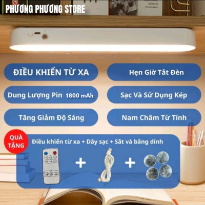Đèn Đọc Sách tích điện 4 nấc sáng Đa chức năng Nhiều chế độ cảm ứng 1 chạm có Điều khiển từ xa và Hẹn giờ Dán Tường Led Nam Châm Bàn Trang Điểm Gắn Gương