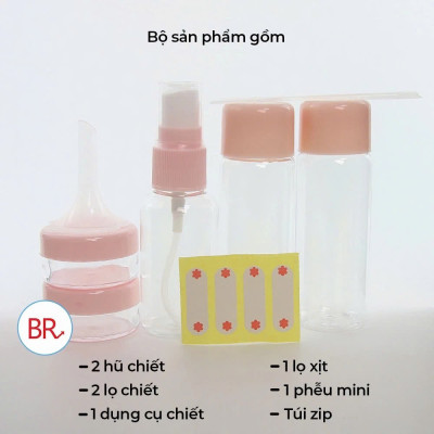 Bộ Chiết Mỹ Phẩm Du Lịch 5 Món ( Loại Xịn ) - Hàng Chính Hãng - Giao Màu Ngẫu Nhiên