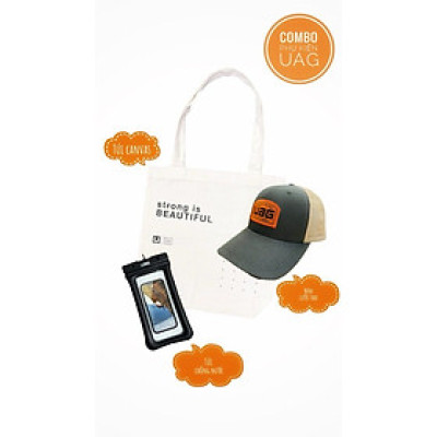 Combo phụ kiện UAG cho điện thoại (Túi chống nước + Túi canvas + Nón) - Hàng Chính Hãng 