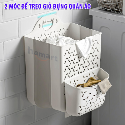 COMBO 5 Móc Sừng Nhựa Treo Giỏ Đựng Quần Áo Nhà Tắm Dán Tường Hamart Treo Đồ Đa Năng Tấm Lớn Siêu Dính