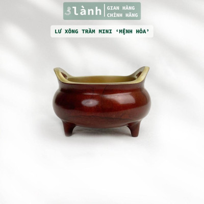 Lư Xông Nhang Trầm Hương Đồng Đúc Loại Mini 4cm 3 Lành Màu Phong Thủy Trang Trí Nhà Bàn Thờ Dâng Hương Thư Giãn