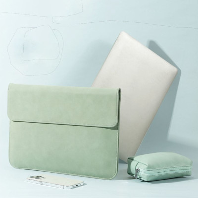 Bao da túi da cặp chống sốc, chống nước dành cho máy tính laptop, surface kèm ví đựng sạc chuột - Hàng chính hãng