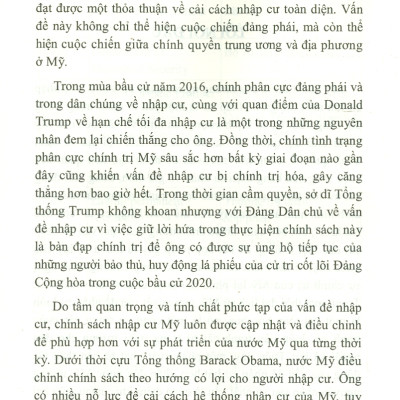 Vấn Đề Nhập Cư Ở Mỹ Hiện Nay - Thực Trạng Và Tác Động (Sách chuyên khảo)