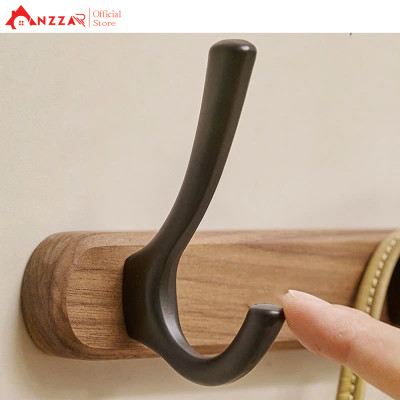 Móc treo tường bằng gỗ óc chó Anzzar, Giá treo áo treo tường thích hợp cho phòng tắm Nhà bếp Phòng ngủ Hành lang MT-11