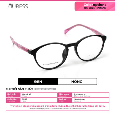 Gọng kính nhựa dẻo tr90 thời trang nam nữ Ouress CA1638