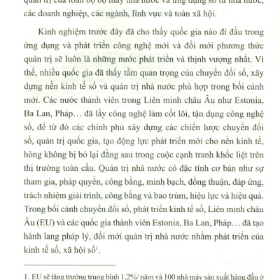 Quản Trị Nhà Nước Trong Nền Kinh Tế Số Ở Một Số Nước Châu Âu (Sách chuyên khảo) - Viện Nghiên Cứu Châu Âu - PGS.TS. Đặng Minh Phúc (Chủ biên)