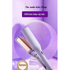 [HÀNG HOT] Máy uốn tóc xoăn sóng nước kiểu Pháp cao cấp rãnh sâu 32mm