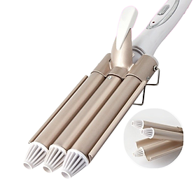 [XẢ HÀNG] Máy uốn tóc 3  Kemei KM-1010 trục cao cấp - Hàng chính hãng