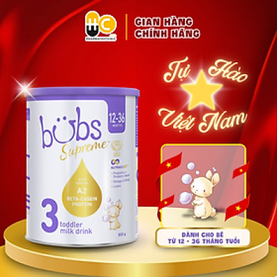 Sữa dinh dưỡng Bubs Supreme Toddler Milk Drink 3 dành cho trẻ từ 12-36 tháng tuổi