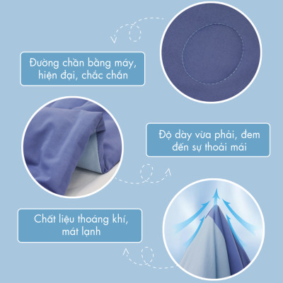 [CHĂN HÈ MÁT LẠNH] Mền lạnh I Cool Advance NIN House NM8034 2mx2m2 | Chăn chần bông Ice Silk lạnh như tencel, Chăn điều hoà nhiều độ