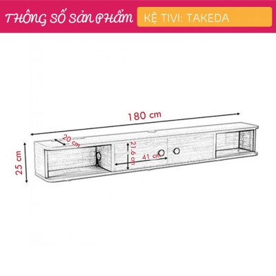 Kệ tivi treo tường trang trí gỗ công nghiệp SMLIFE Takeda