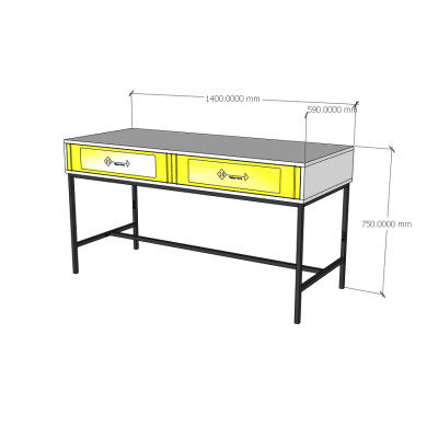 [Happy Home Furniture] TAKO, Bàn làm việc 2 ngăn kéo - chân sắt , 140cm x 59cm x 75cm ( DxRxC), BAN_073
