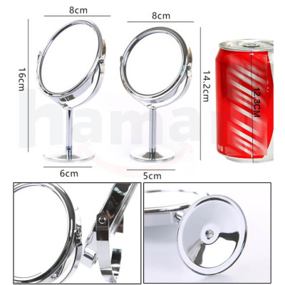 Gương trang điểm để bàn inox 2 mặt xoay 360 độ sang trọng tuyệt đẹp, 1 mặt phóng to 3 lần rõ nét