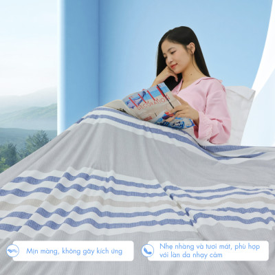 [CHĂN HÈ MÁT LẠNH] Mền lạnh I Cool Advance NIN House NM8035 160x210cm | Chăn chần bông Ice Silk lạnh như tencel, Chăn điều hoà nhiều độ