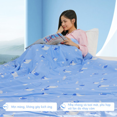 [CHĂN HÈ MÁT LẠNH] Mền lạnh I Cool Advance NIN House NM8027 2mx2m2 |Chăn mền Ice silk cao cấp, Chăn điều hoà nhiều độ