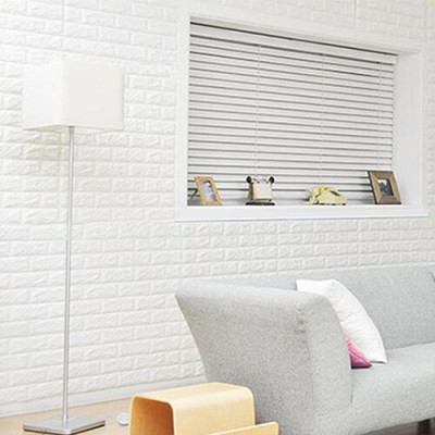 Bộ 10 Tấm Xốp Dán Tường 3D Giả Gạch Màu Trắng 70cmx77cm 