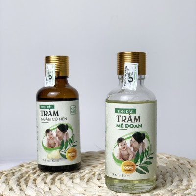 Tinh Dầu Tràm Ngâm Củ Nén Mệ Đoan Cao Cấp Kháng Khuẩn Gấp 3 Tinh Dầu Tràm cho Bé Sơ Sinh Sát Khuẩn Phòng Ho Côn Trùng Cắn Muỗi Đốt 50ml