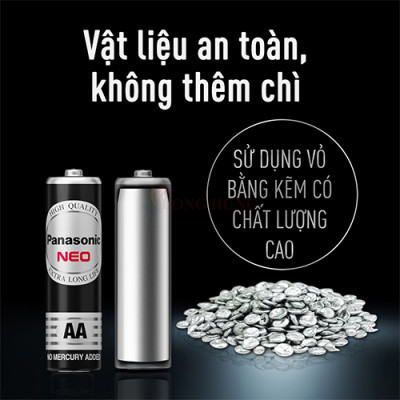Vỉ Pin than đen Panasonic AA R6NT/4SB-V (4 viên/20 viên) - Hàng chính hãng