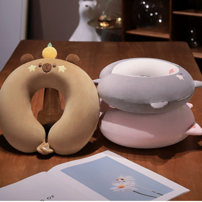 Gối chữ U làm bằng mút hoạt tính, gối kê cổ dễ thương dùng để máy bay, xe hơi, du lịch, kê cổ cổ gối ngủ trưa văn phòng-GC876488