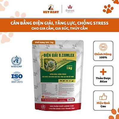 Giải nhiệt, CHỐNG NÓNG, CHỐNG STRESS, TĂNG LỰC CHO VẬT NUÔI - Hado.Điện giải B.Comlex (Atiso) 1kg