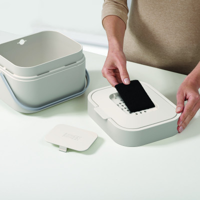 Joseph Joseph - Thùng đựng rác hữu cơ mini Stack 4L Food Waste Caddy Stone 300154