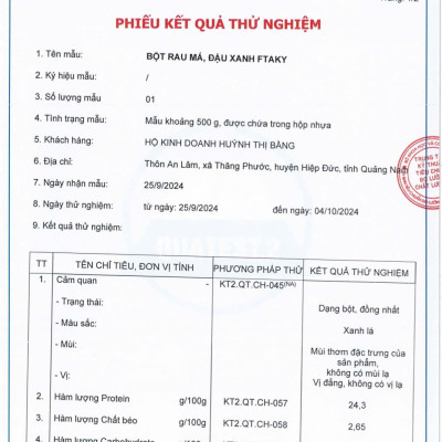 Bột Rau Má Đậu Xanh - Tốt Sức Khoẻ - Hạn Chế Nóng Trong - Đẹp Da - Ngủ Ngon sản phẩm đã được kiểm định chất lượng ( OCOP 3 SAO )