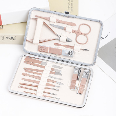 Dụng cụ kềm cắt móng 16 món đa năng inox tiện dụng có túi đựng sang trọng xinh xắn dễ dàng mang theo