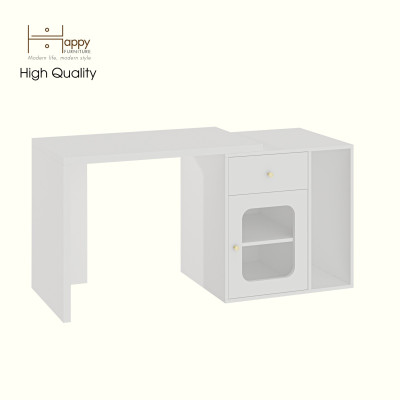 HAPPY FURNITURE , Bàn làm việc 1 ngăn kéo 1 cửa kính - NOAH , BAN_161 , 150cm x 59cm x 75cm DxRxC
