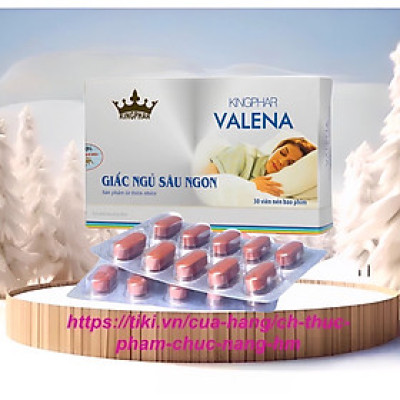 ￼Thảo Dược An Thần Ngủ Ngon valena Kingphar - Hộp 30 Viên - Giúp an thần, gây ngủ, tạo giấc ngủ đến nhanh, tự nhiên