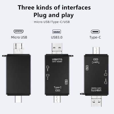 XOA 2S Đầu đọc thẻ nhớ SD, TF chân Type C, USB 3.0 Micro USB / U / Type C / TF / SD Cho Điện Thoại / Laptop - Hàng Nhập Khẩu