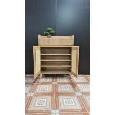 Kệ tủ giày cánh mây chân gỗ