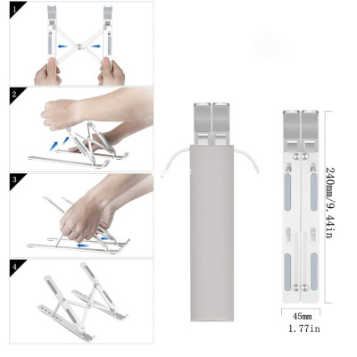 Kệ giá đỡ nhôm dành cho máy tính laptop macbook ipad 7 nấc điều chỉnh độ cao gấp gọn - Hàng chính hãng