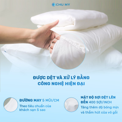 Vỏ gối cao cấp - Vỏ gối Cotton 100% - Tiêu chuẩn vỏ gối khách sạn 5 sao - Vỏ gối mát mẻ mịn màng