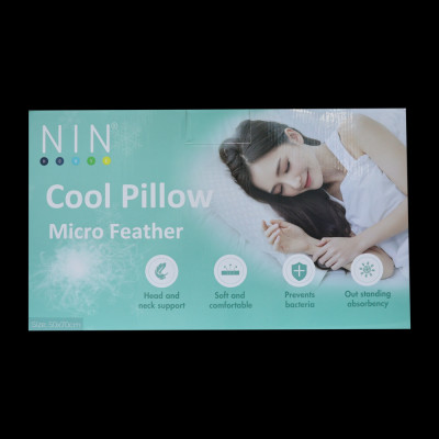 Gối lông vũ nhân tạo mát lạnh Cool Plus NIN House 50x70cm, ruột gối nằm gòn microfiber cao cấp