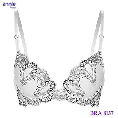 Áo ngực ren cao cấp annie bra 8137 mút vừa nâng ngực, xẻ V tạo khe ngực gợi cảm, trẻ trung, thoáng mát, có quần đồng bộ
