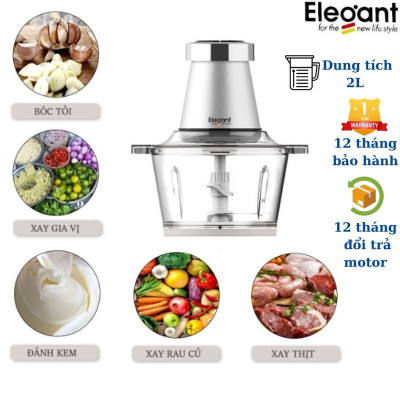Máy Xay Thịt Đa Năng Thương Hiệu Đức ELEGANT FC-J08 Xay Thực Phẩm, Bóc Tỏi, Đánh Trứng Dung Tích 2L Công Suất 350W - Hàng Chính Hãng
