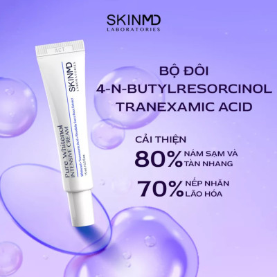 Combo mờ nám chuyên sâu SKINMD DAY & NIGHT BRIGHTENING CREAM 50g và SKINMD PURE WHITENOL INTENSIVE CREAM 15g giúp dưỡng trắng da, mờ đốm sắc tố