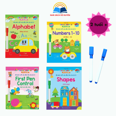 Sách - Wipe Clean - Viết Xóa Được: Bộ Sách Viết Xóa Song Ngữ Đầu Tiên Cho Bé (4 Quyển Tặng Kèm 2 Bút)