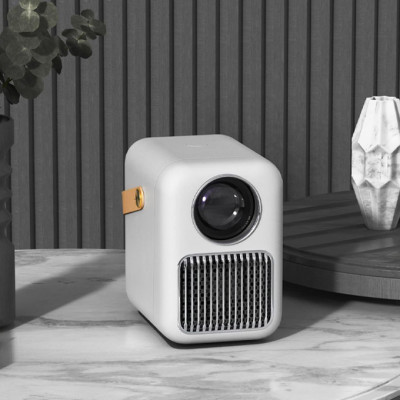 Máy chiếu mini Wanbo T6R Max Full HD tích hợp loa, Điều khiển bằng giọng nói, Có quai xách dễ mang đi, Kèm remote, Kho ứng dụng phong phú - Hàng Chính Hãng