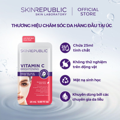Mặt nạ dưỡng da Skin Republic Vitamin C Brightening Face Mask 25ml