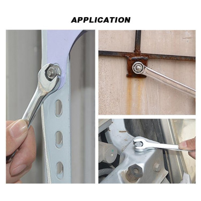 Bộ Cờ Lê 2 Đầu 15 Món – Mạ Chrome Chống Gỉ – Kích Thước 8–32mm – Có Túi Treo