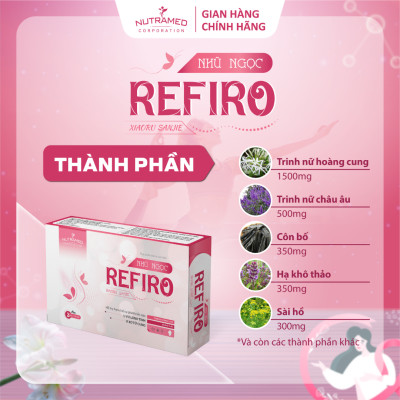 Viên uống Refiro hỗ trợ u xơ tử cung, u nang, u xơ tuyến vú lành tính (30 viên) - Nutramed